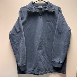 Vintage Boca Men's Blue Quarter-Zip Sweater Size Large